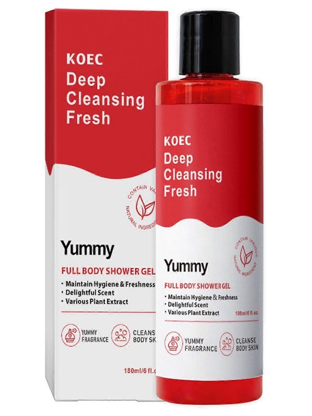 Yummy Deep Cleansing Fresh Full Body Shower Gel - Pink/Red